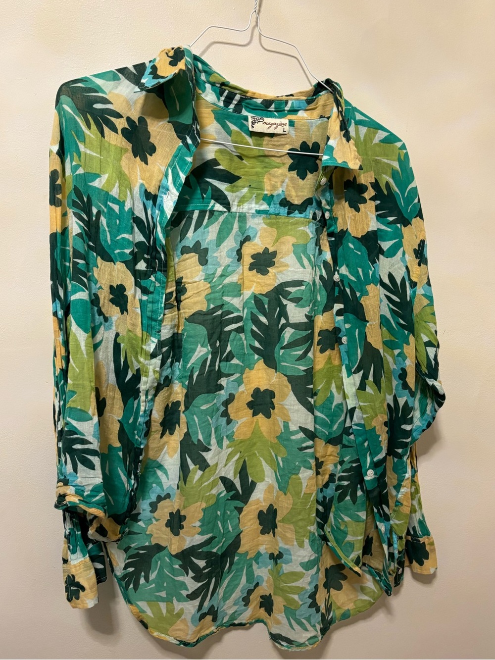 Tropical flowy summer beach shirt